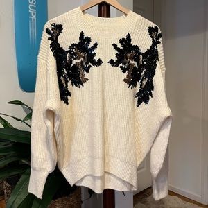 Sequin Embellished Sweater Sz Sm
